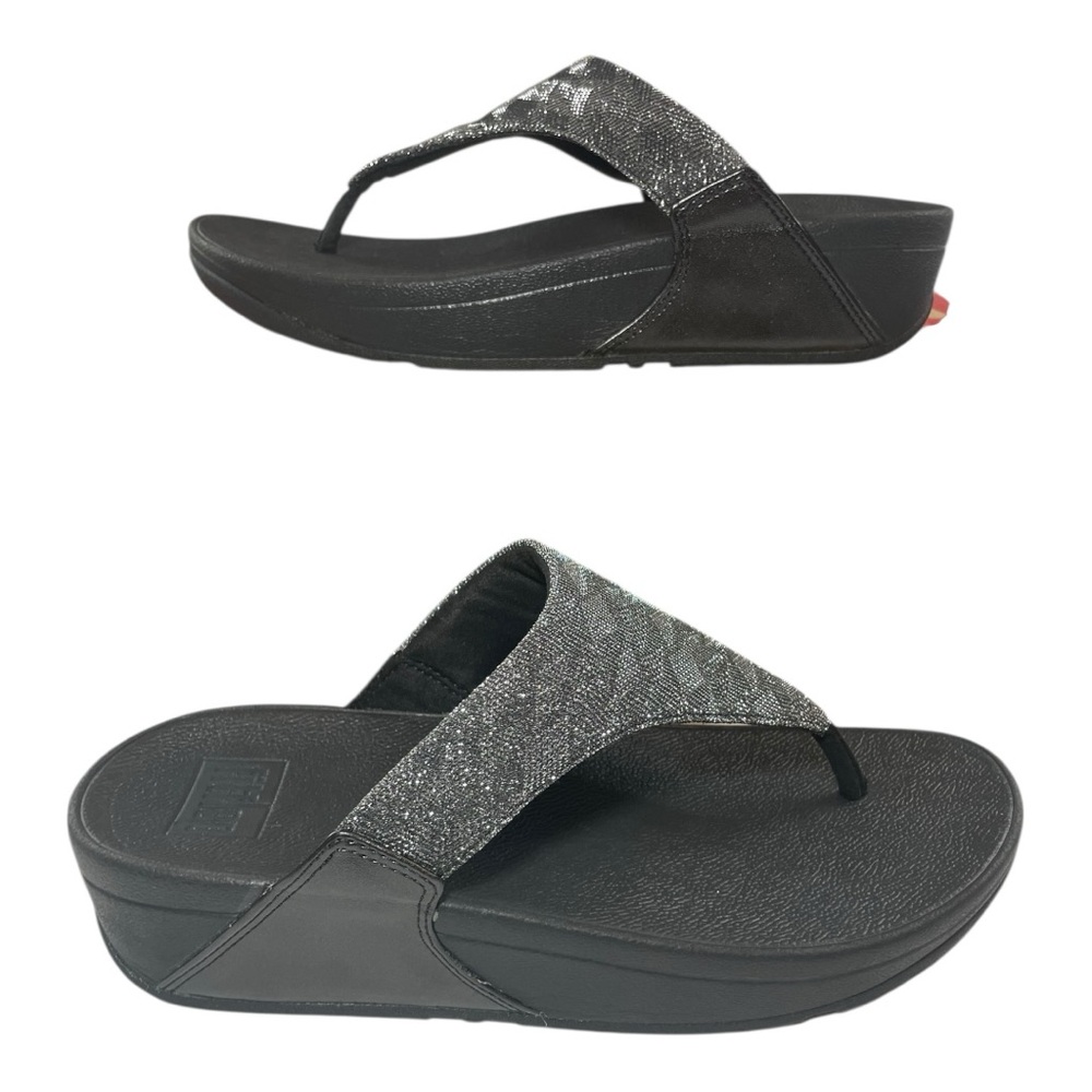 Fitflop Shimmering Black and Silver Sandals